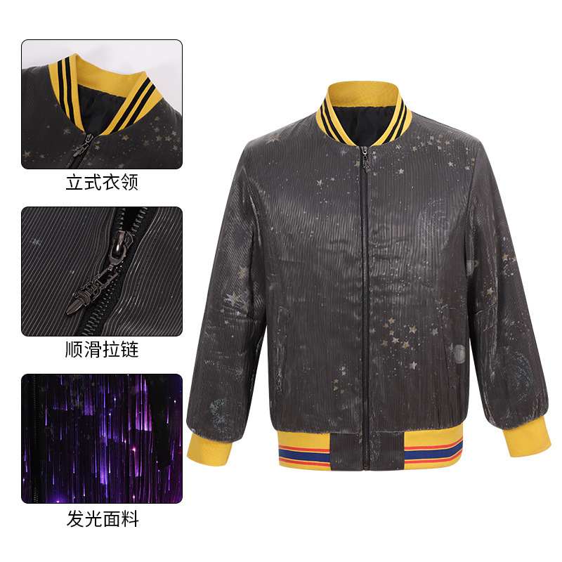 Men's Jackets 2024 New Luminous Jackets Cross-Border Fashion Trendy Jackets Manufacturers Customized Men's Clothing
