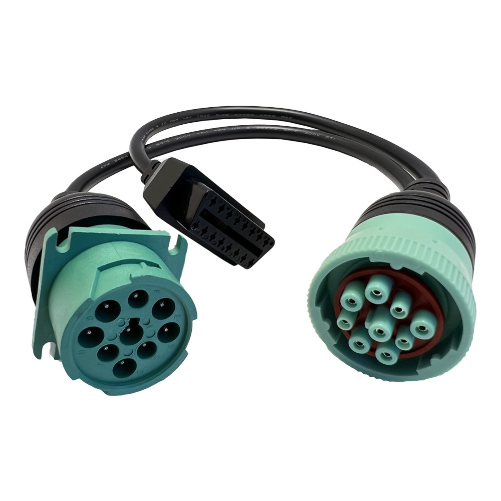 康明斯J1939 9Pin公转母三通线j1708德驰9针卡车转J1962OBD转接线