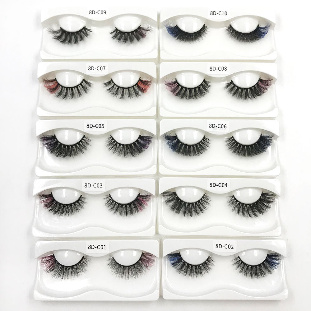 18mm Exaggerated Thick Multi-layer Colorful Imitation Mink Hair False Eyelashes display picture 4