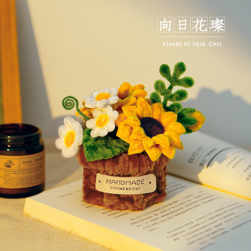 Palo retorcido, paquete de material de bricolaje hecho a mano, ramo en maceta, adornos de rosas, actividades de compra grupal, regalos creativos para amigos