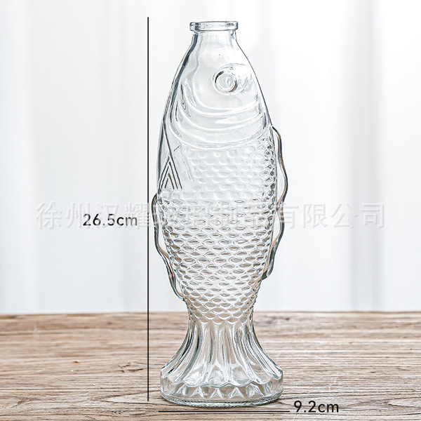Retro light luxury relief transparent French mini glass vase living…