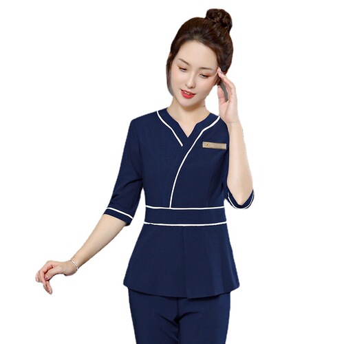 Main Duty Beauty Salon Summer Elastic Workwear Set Technician Workwear Women's Foot Bath Technician Workwear Uniform