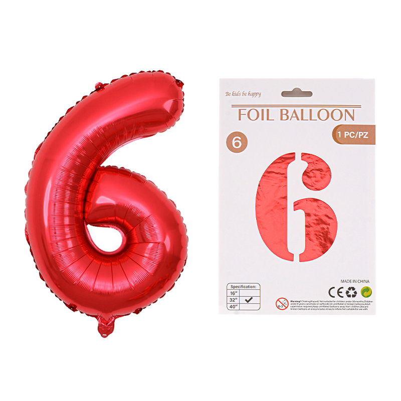 Globo de película de aluminio digital de 32 pulgadas, tarjeta de papel, tapa dura, paquete individual, cuerpo delgado, fiesta digital, globo decorativo flotante