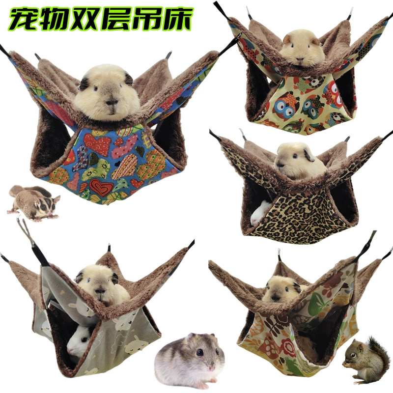 Сумка для меда Текстильный двухслойный Теплый Гамак Голландская свинья белка Хомяк Парусиновый гамак на флисовой подкладке Подвесной спальный мешок для белки