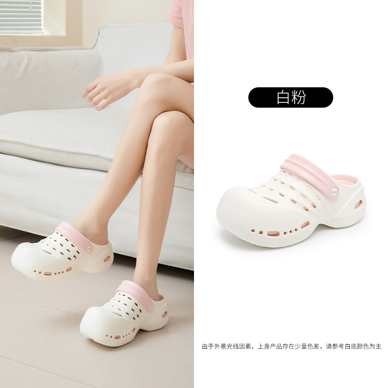 Zapatos con agujeros al por mayor, suela gruesa para mujer, sandalias y pantuflas antideslizantes y resistentes al desgaste