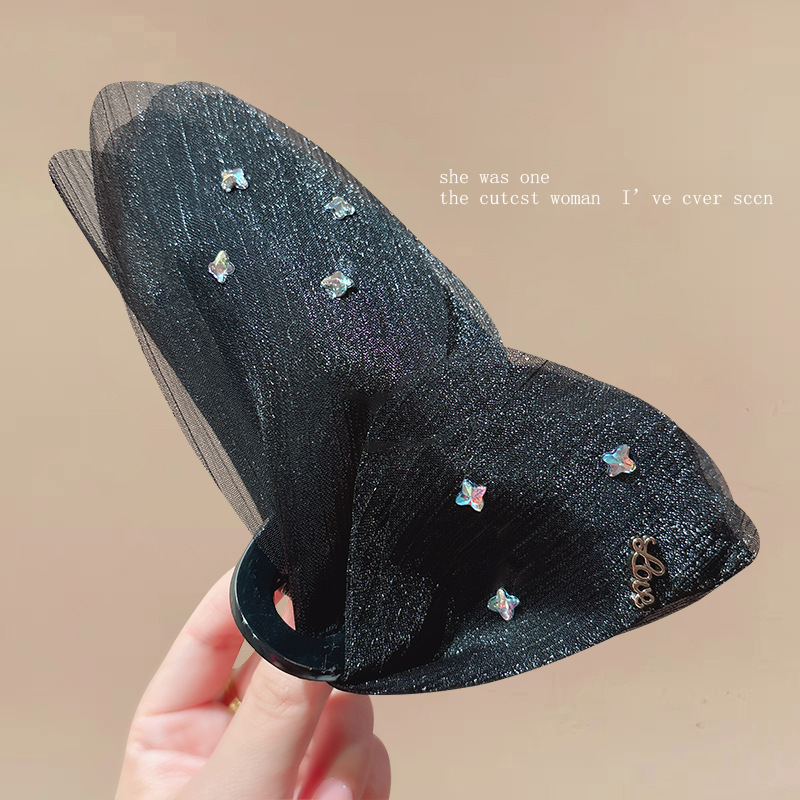 6#Versatile black butterfly diamond - bottom clip 13cm - butterfly 15cm