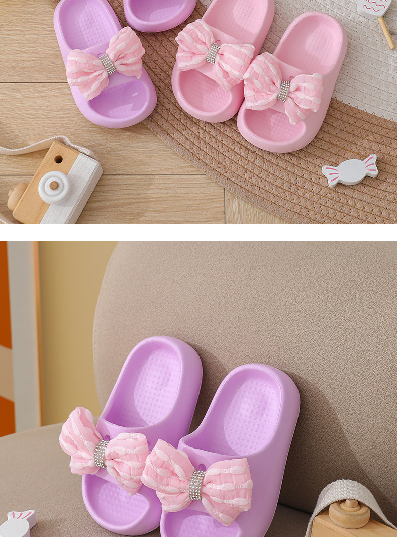 Kinder Damen Sommer süße Schleife Instagram rutschfeste dicke Sohle Indoor Outdoor Wear atmungsaktiv und bequem Koreanisch_voghion.com