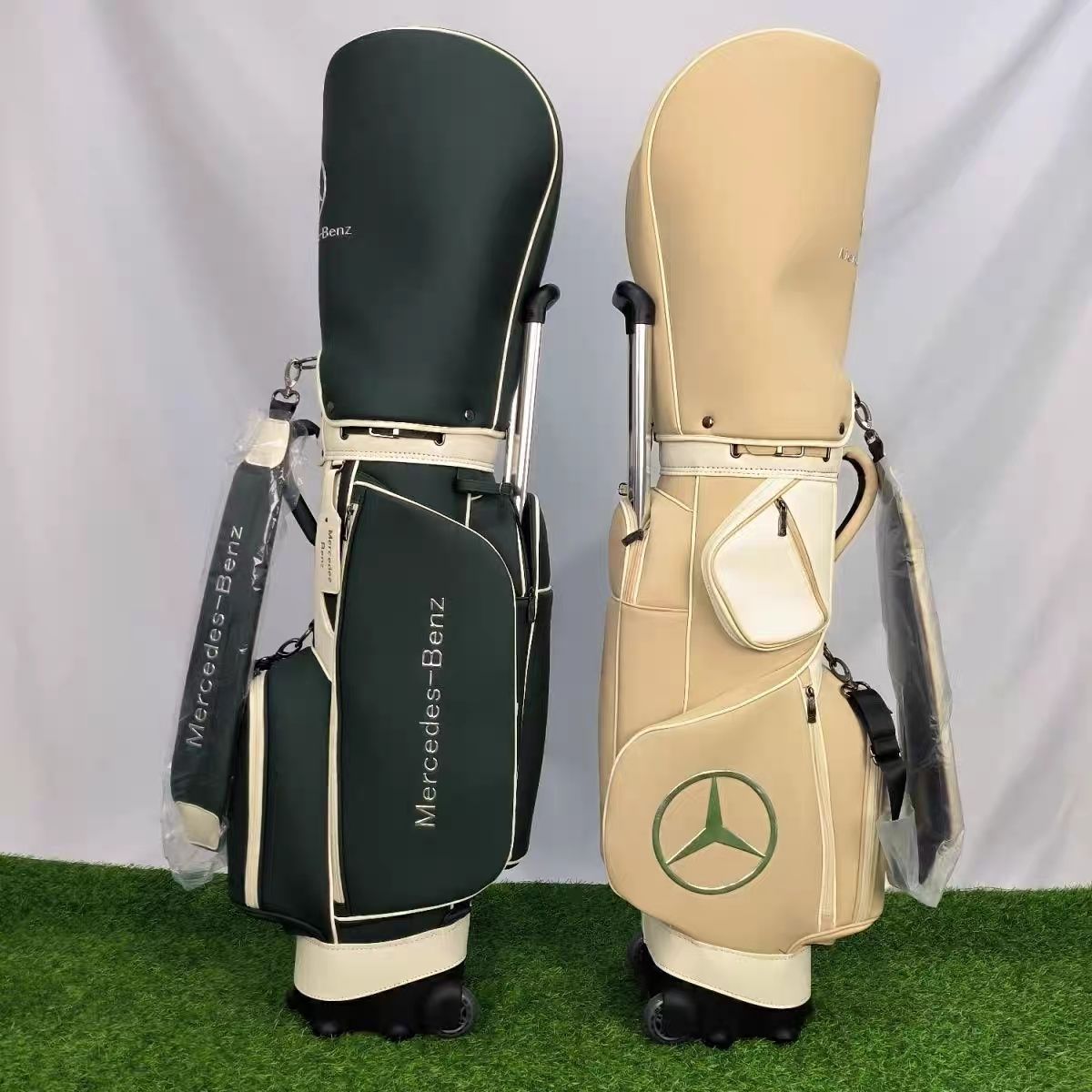 新款高尔夫球包球杆包拉轮包个性汽车标志时尚高品质GOLF球袋绿色