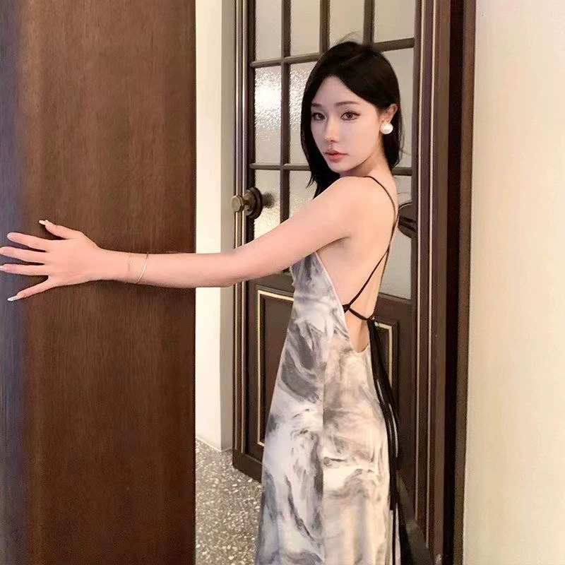 Маленькое сексуальное шикарное потрясающее красивое платье 2023 летняя новая роспись чернилами Высококачественная элегантная юбка-слип