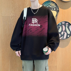 春秋季圆领卫衣男孩2025新款初中学生帅气长袖t恤青少年大童上衣