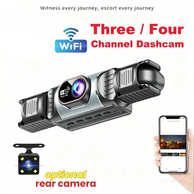 Three-channel car dashcam with: Driving recorder