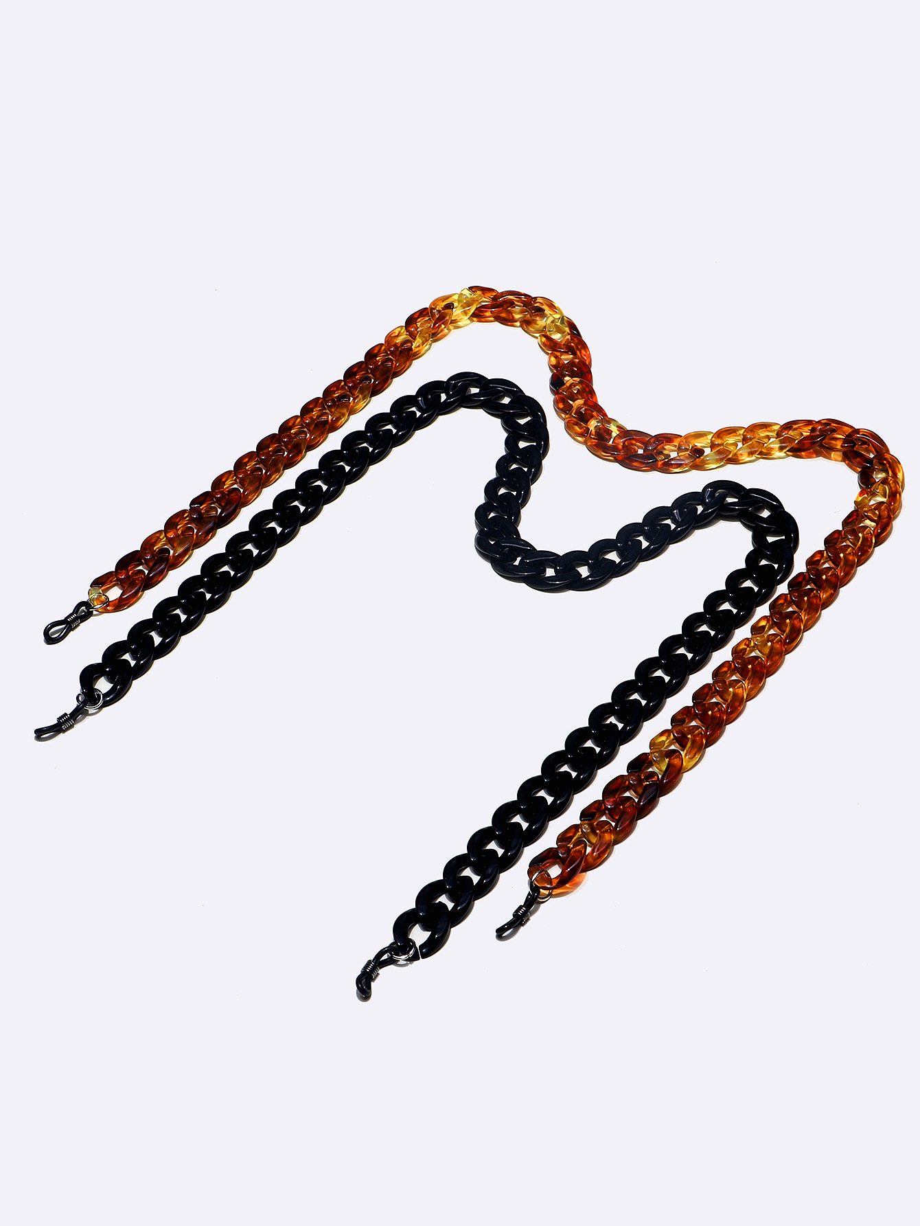 Popular 2-piece Set Eyeglasses Chain Acrylic Black Amber Independent Packaging Glasses Cord display picture 3