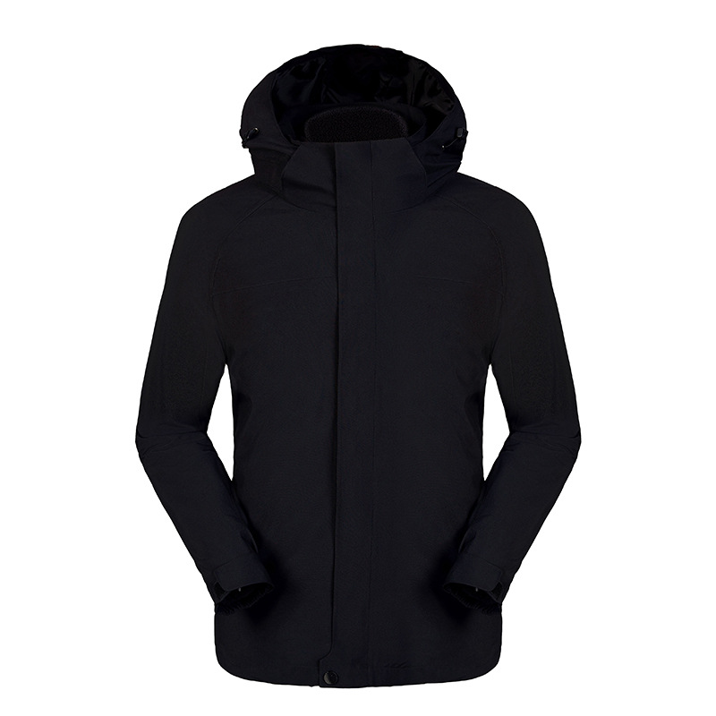 Engrosado cálido a prueba de viento impermeable al aire libre montañismo chaqueta overoles orden tres en uno completo Personalización de chaqueta de sellado térmico