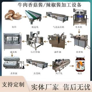 香菇酱加工设备 全套加工辣椒酱的机器 火锅底料生产线牛肉酱炒锅