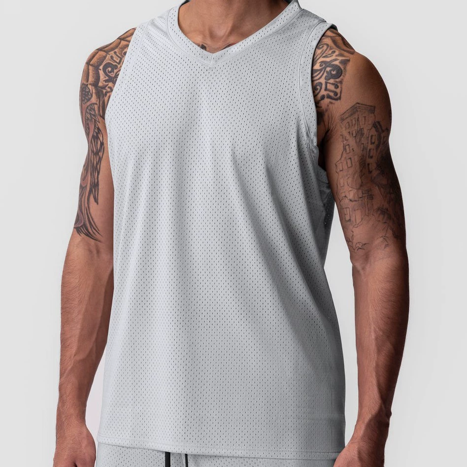 Трансграничный новый легкий спортивный фитнес-жилет мужской быстрый сухой дышащий V-образный вырез баскетбольный жилет тренд без рукавов