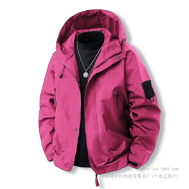 Hooded casual jacket for men, new couple's windbreaker, three-proof jacket, men's workwear jacket, multi-pocket windbreaker