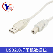 usb2.0打印线 透明白64编USB打印线1.5米 打印机数据线 USB数据线