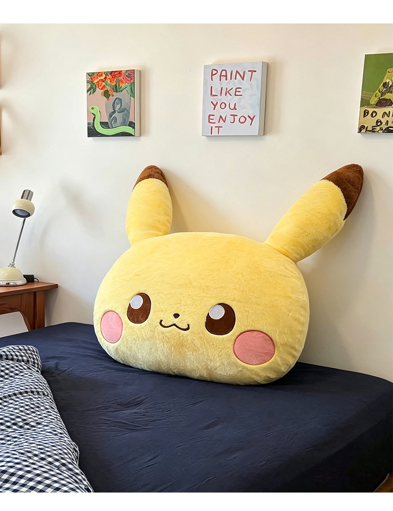 Foreign trade double-sided Pikachu plush pillow, Pogaman doll pillow, bed sleeping cushion, wholesale gift