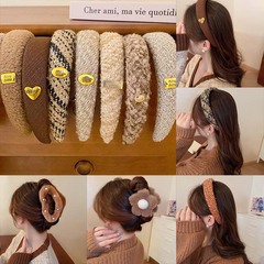 美拉德風秋冬新款發箍時尚個性高級感頭箍日常百搭文藝范髮飾批發