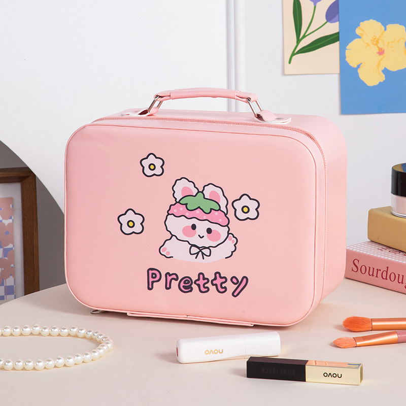 Nueva caja de maquillaje de dibujos animados de alto valor, bolsa de maquillaje portátil de viaje, bolsa de maquillaje portátil de regalo, bolsa de almacenamiento de regalo encantadora