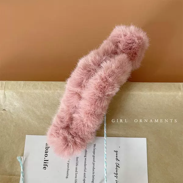 Plush horizontal clip duckbill-pink