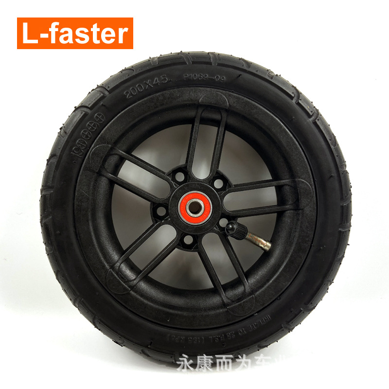 200x45 nylon wheel hub for pneumatic tire fits M8 M6 axis 8 inch inflatable electric scooter
