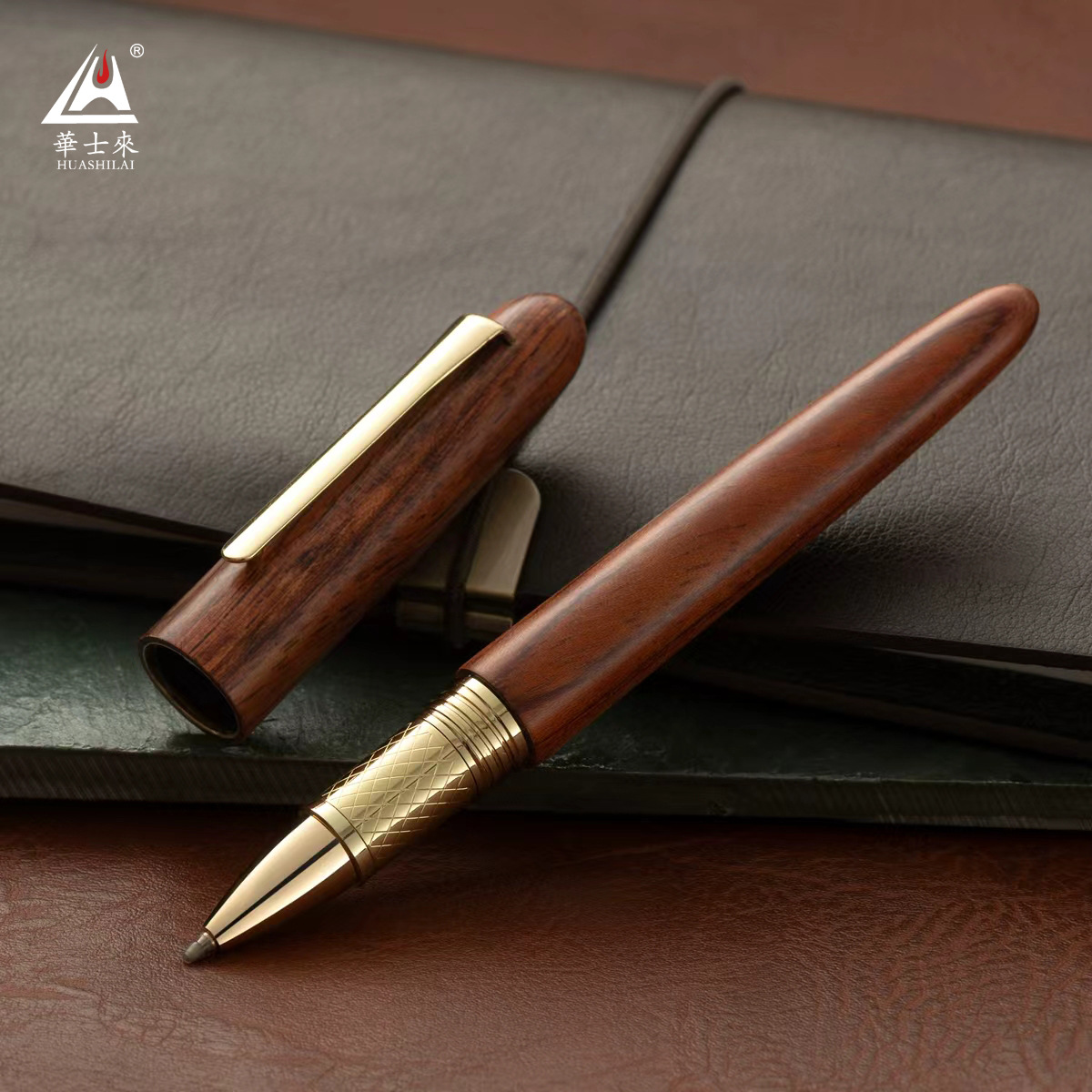 Koda solid wood signature pen, metal brass fountain pen, business promotional gift, sandalwood ballpoint pen, engraved with a logo