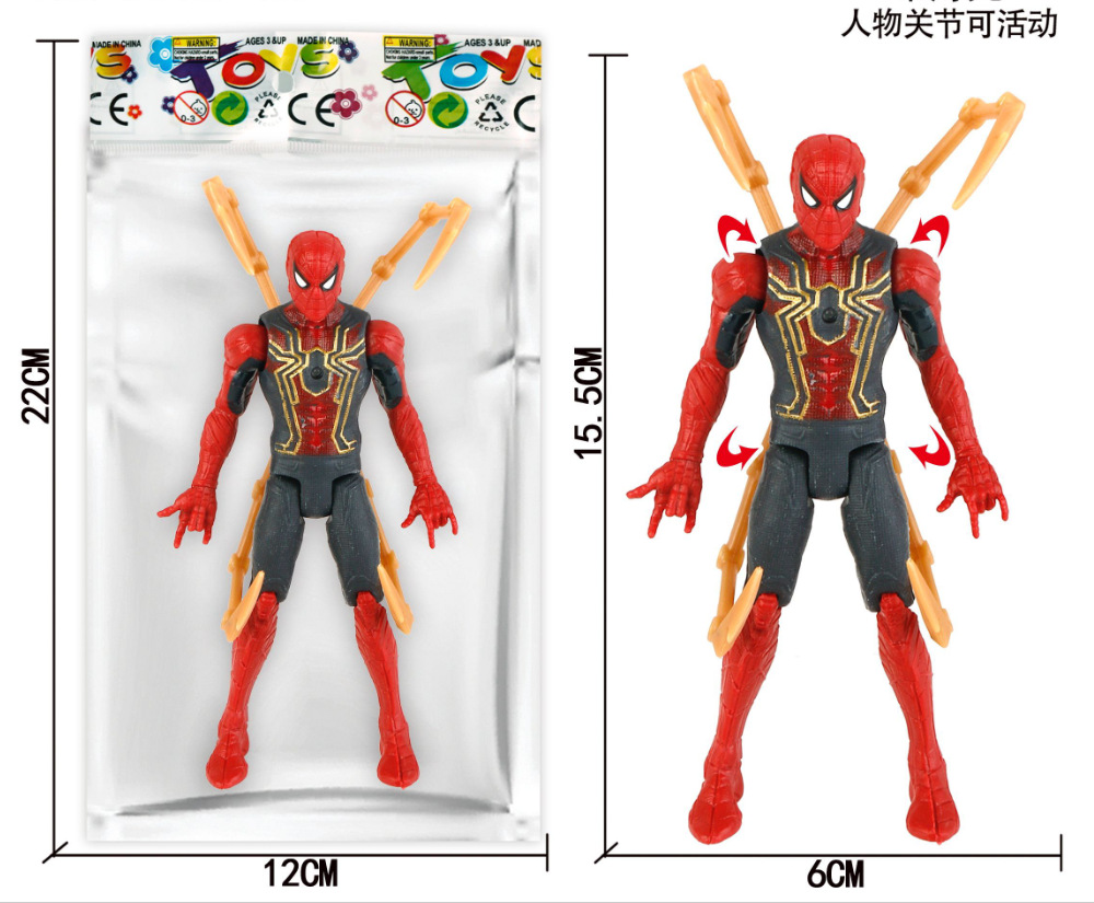 Red de celebridades Spider-Man Decoración de pasteles Adornos para hornear para niños Vestir Muñeca de cumpleaños Modelo de muñeca Plug-in