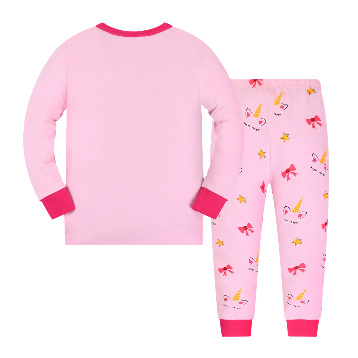 Pijamas de Niños de estilo europeo y americano pijamas de algodón de dos piezas para niñas unicornio homewear Amazon Kids Pijamas