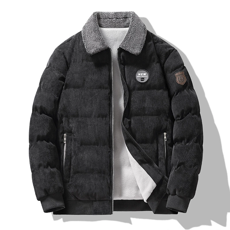 Фабрика SOURCE Зимняя утолщенная Вельветовая куртка на флисовой подкладке 1 Вт Мужская рабочая одежда Ретро куртка с лацканами Повседневная