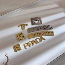 新款钛钢双C饰品配件DIY发夹发卡发箍金属标抓夹字母刘海夹配饰长