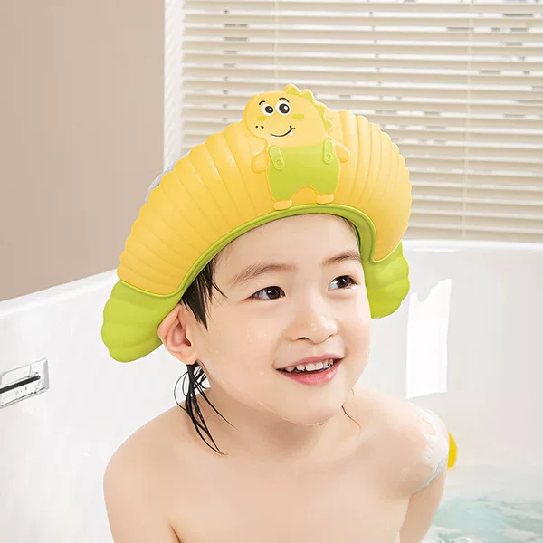 Baby Shampoo Artifact Baby Shampoo Water Resistant Cap Children Shampoo Cap Adjustable Ear Protection Waterproof Shower Cap Dinosaur
