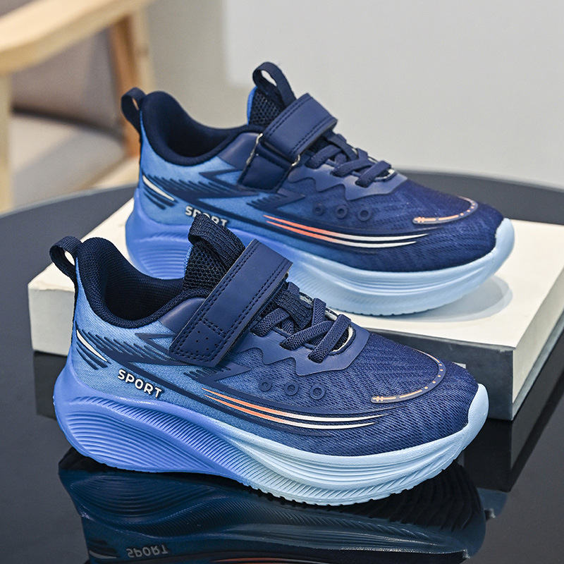 Calzado deportivo para niños Otoño nuevo estilo malla transpirable zapatos para correr niños y niñas estudiantes zapatos para correr profesionales ocio todo fósforo