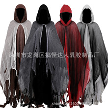 跨境万圣节斗篷披风骷髅衣服面具剧本杀鬼屋密室装扮丧尸服装道具