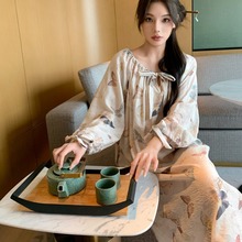 【云蝶睡裙】24夏季清新蝴蝶睡裙女空调服睡衣云朵棉可外穿家居服