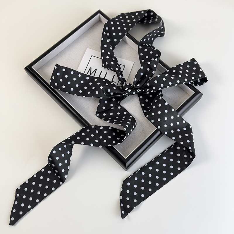 Foulard a pois donna, sciarpa lunga e sottile versatile_voghion.com