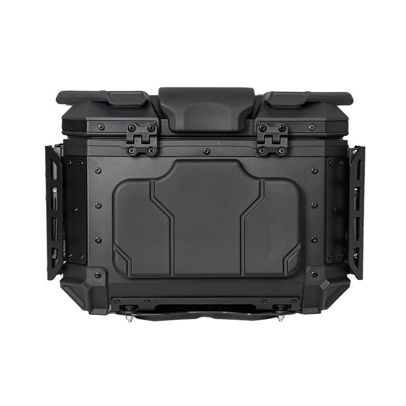 Clearance Sale: 45L Multifunctional Armored Black Aluminum Alloy Motorcycle Tail Box, Scooter Trunk, Foldable Box