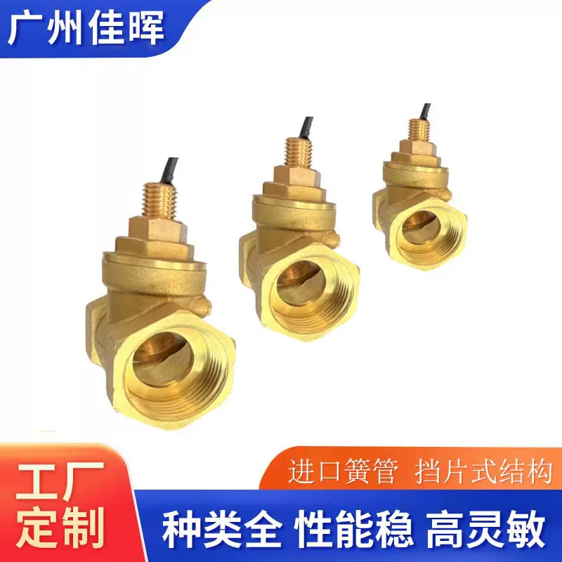 厂家供应黄铜挡片式流量开关LT-DN25-T 流量传感器挡板式水流开关