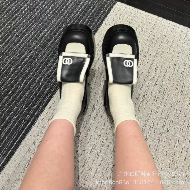 Лоферы платформа, модные туфли для кожаных обуви, Chanel стиль