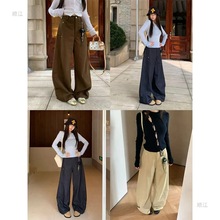 番茄妹妹弯刀设计感慵懒宽松百搭工装裤拖地阔腿裤女