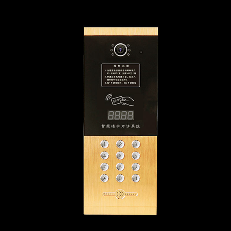 edificio conjunto de puerta de unidad de intercomunicación visual de alta definición extensión telefónica deslizando tarjeta contraseña sistema de control de acceso desbloqueado inteligente