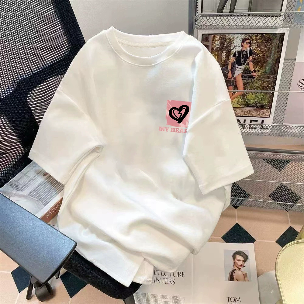 Oversize летняя футболка унисекс с принтом клубники, размеры M–5XL