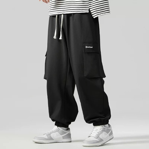 Overalls, men's spring and autumn, slung pants, trendy wide-leg casual pants, large size loose pants, men's pants