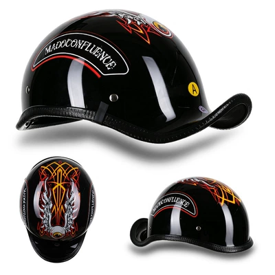 Motosiklet kaskı (dəbilqə) – Men's and Women's Scoop Helmet, Motorcycle - sky-eye-brown-lenses-m