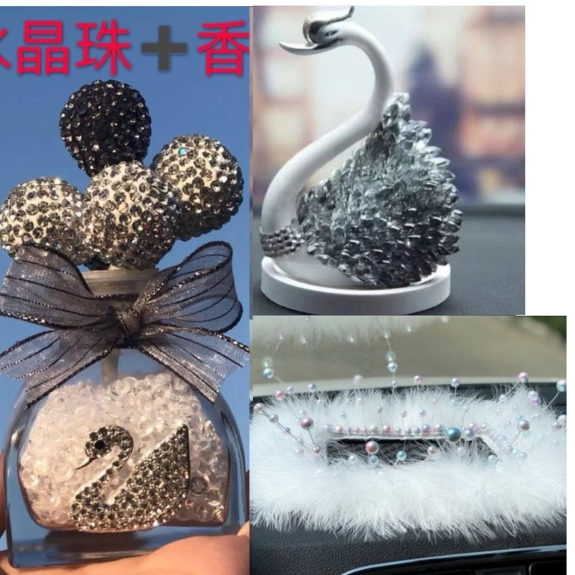 Adornos de coche accesorios de coche lindo creativo dibujos animados suministros de coche decoración femenina plástico belleza noche pensamiento