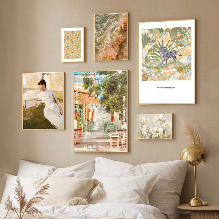 Living Room Decorative Painting Ins Cream Style Sofa Background Wall Hanging Painting Small Fresh Oil Painting Dining Room Restaurant Kitchen Mural