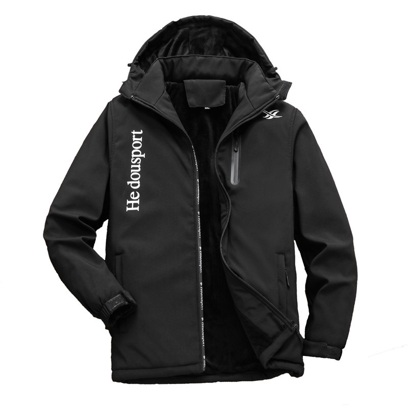 Chaqueta de moda para parejas al aire libre, chaqueta de montaña, sombrero desmontable, chaqueta impermeable a prueba de viento, hombre