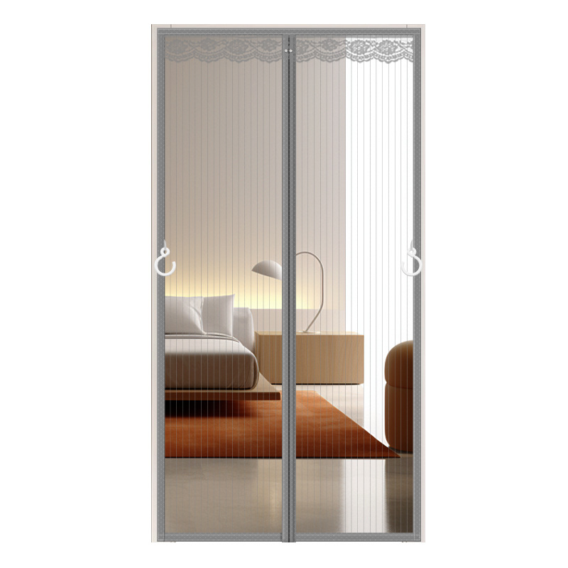 Cortina mosquitera modelo 2026 con tira magnética fuerte, mosquitera de verano con cinta mágica, cortina de malla de diamante para el hogar.