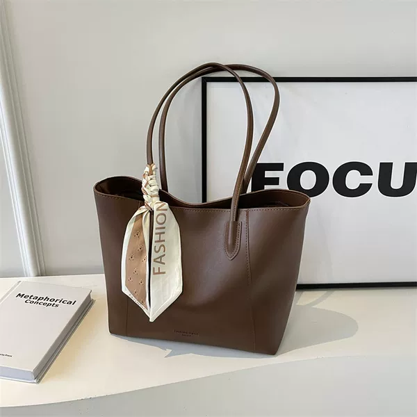 Coffee color+silk scarf