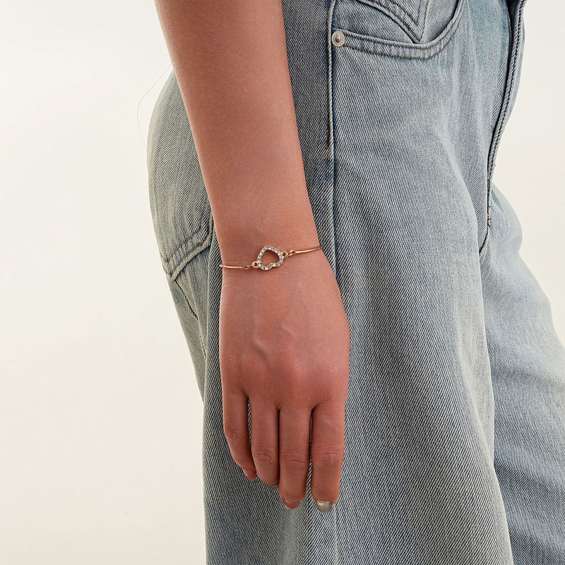Fashion Bracelet for Cross-Border Promotion: Personalized Heart-Shaped Gold Adjustable Bracelet Direct from Manufacturer
